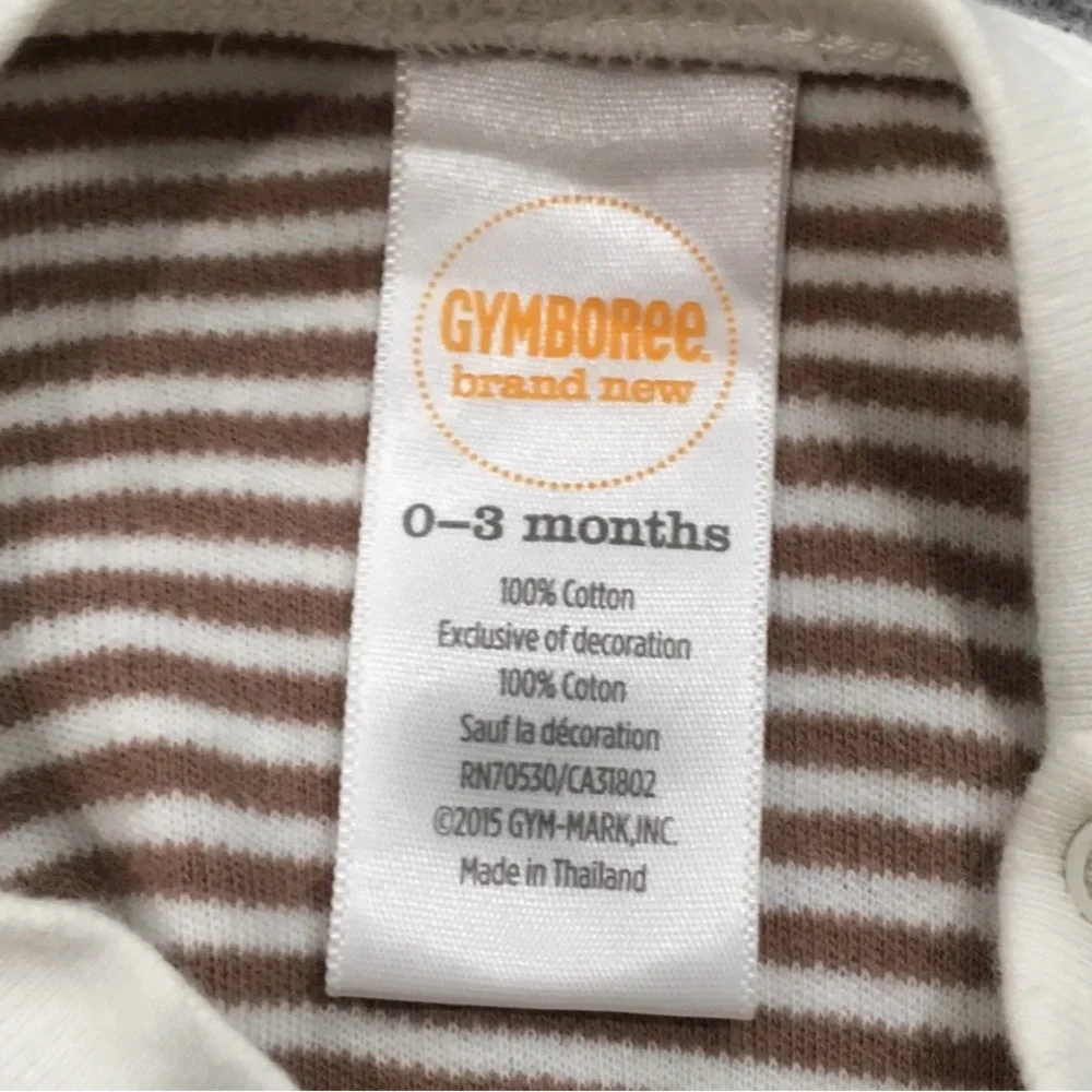 💥$5 if bundled 0 - 3 Month GYMBOREE Striped Hedgehog Porcupine Long Sleeve Onsie